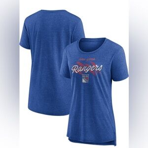 NWT Women’s New York Rangers Fanatics Short Sleeve T-Shirt~Large~Blue~$35